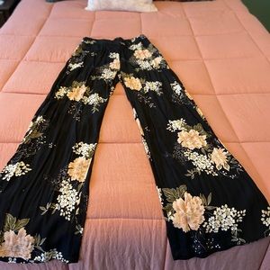 High waisted floral pants